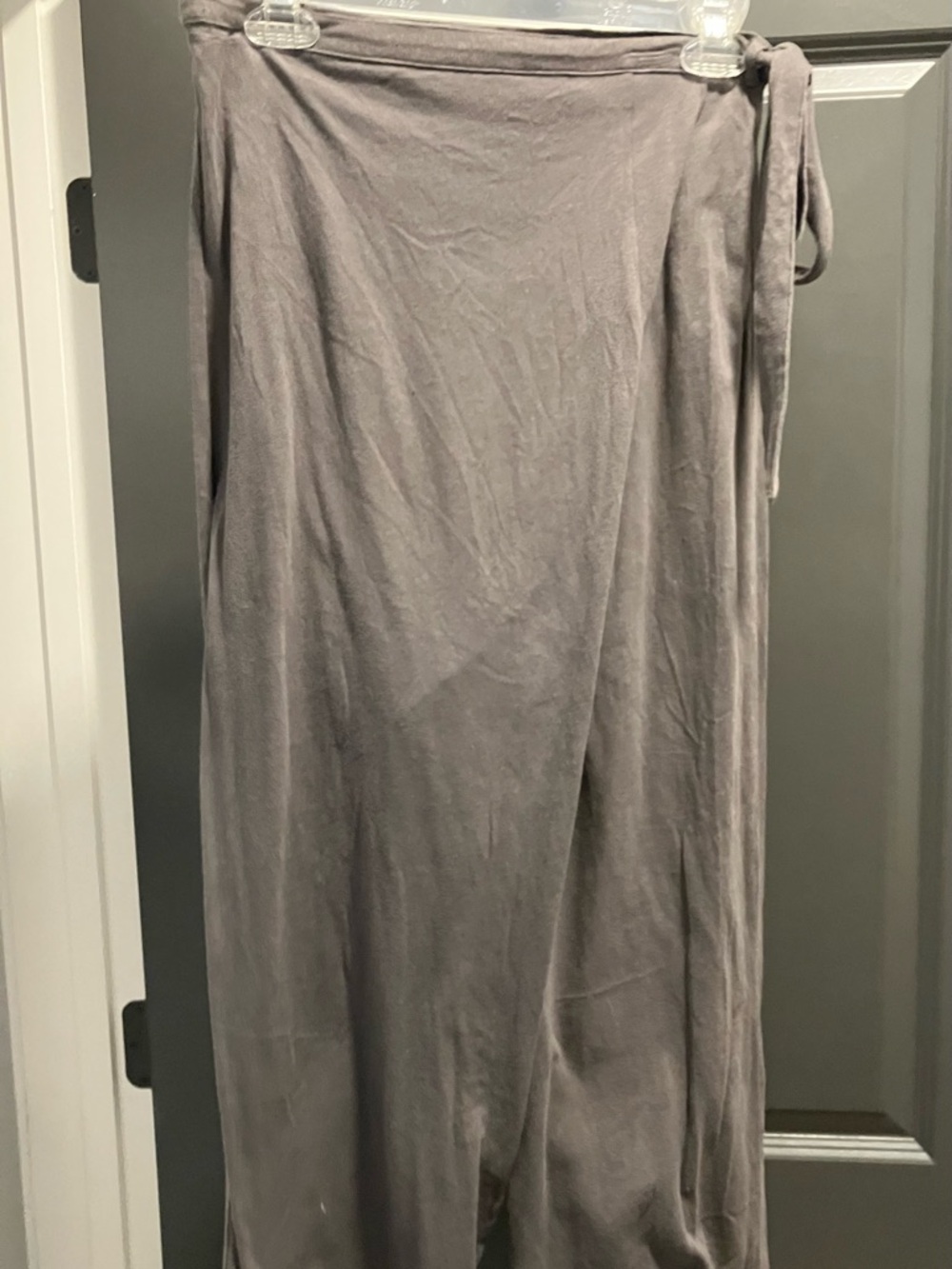 Wide Leg Wrap Pants in Gray